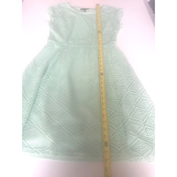 Sharagano Womens Lace Fit & Flare Short Sleeve Dress In Mint Green 14 - Picture 6 of 9